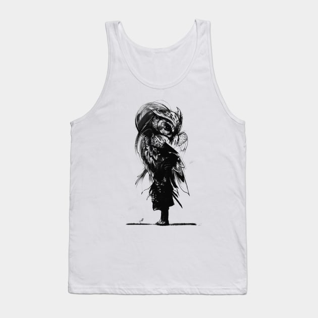 Samurai Owl Moon Tank Top by hitext